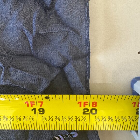 Sue Wong Scarf Shawl Navy Blue White Beaded 100 Silk Long Large Runner Chiffon 1 - Picture 16 of 16